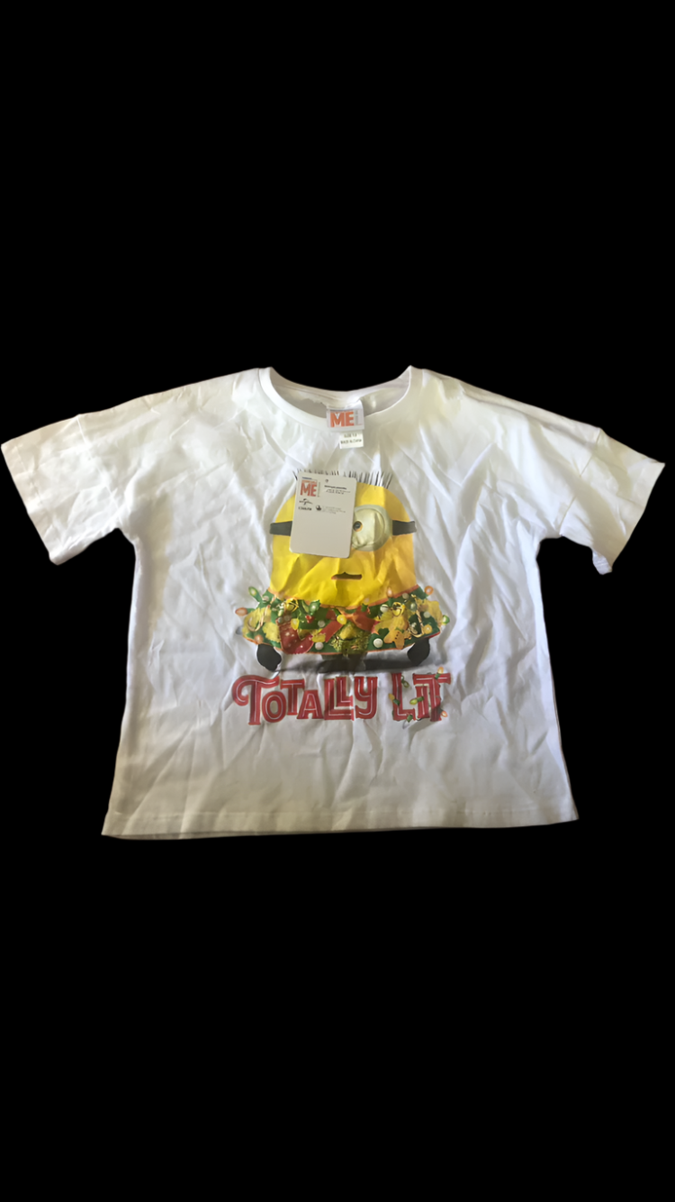 Minion "Totally Lit" Christmas T-Shirt - Kiwi Kids Boutique