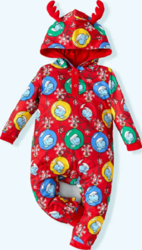 Smurf Christmas Hooded All In One - Kiwi Kids Boutique