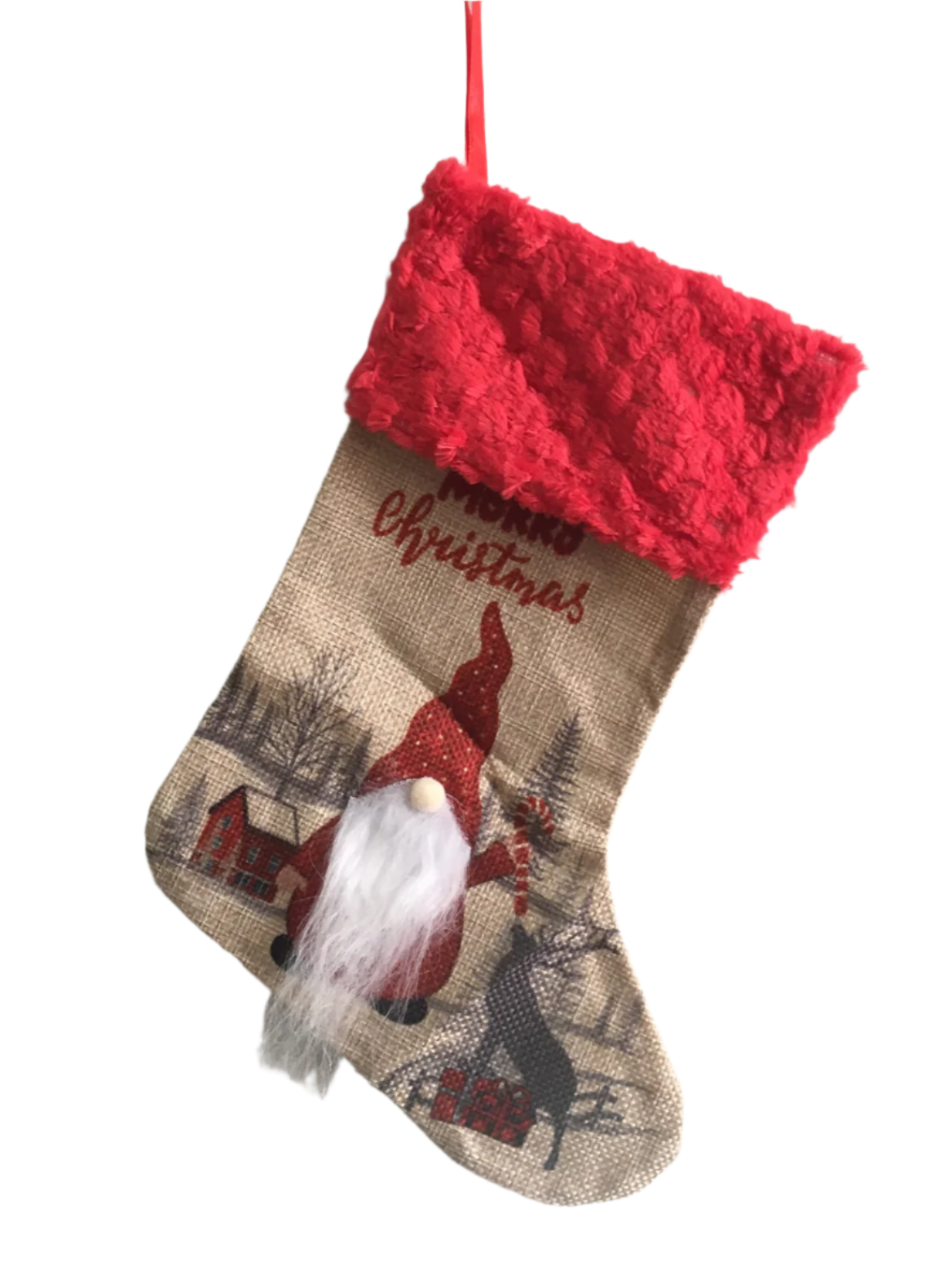 Merry Christmas Gnome Stocking - Kiwi Kids Boutique