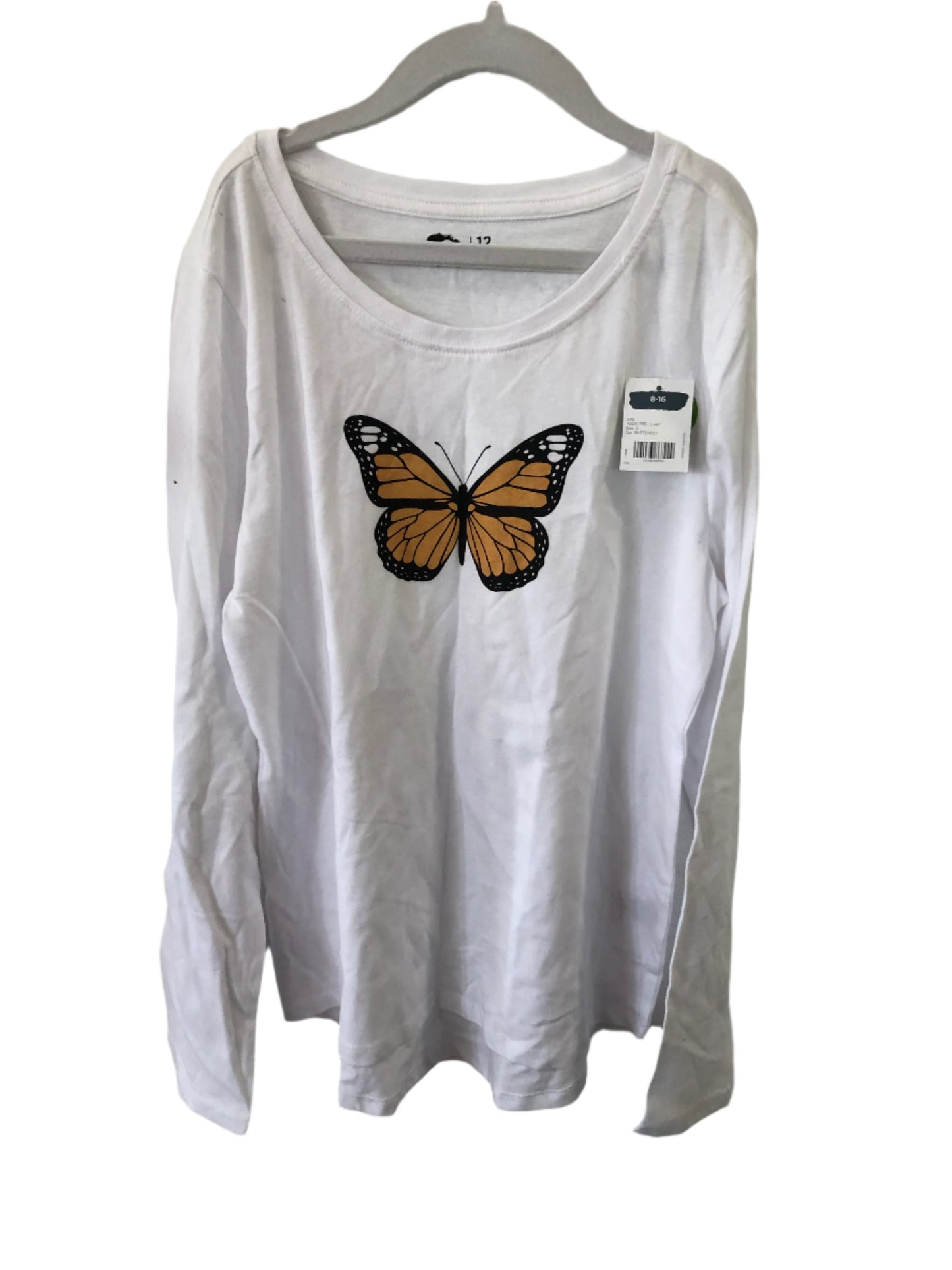 Butterfly T-Shirt White Long Sleeved - Kiwi Kids Boutique