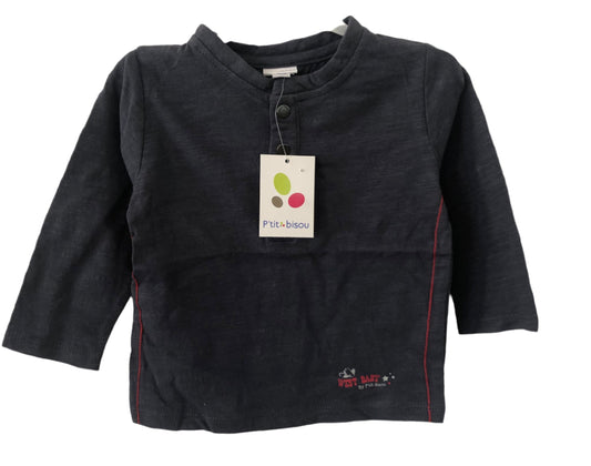 P'tit Bisou Long Sleeved T-Shirt Blue - Kiwi Kids Boutique