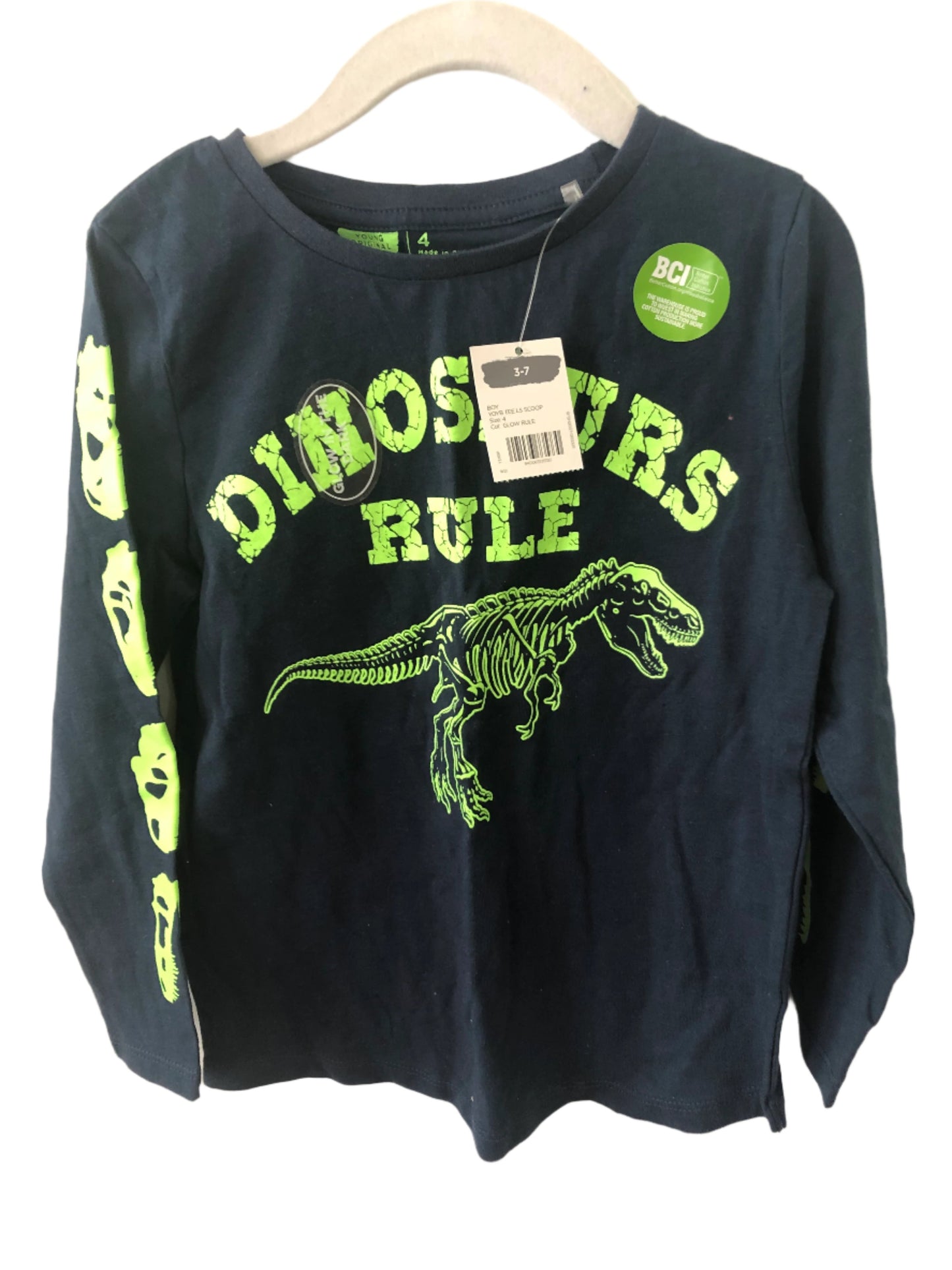 Glow in the Dark Dinosaurs T-shirt Long Sleeved - Kiwi Kids Boutique