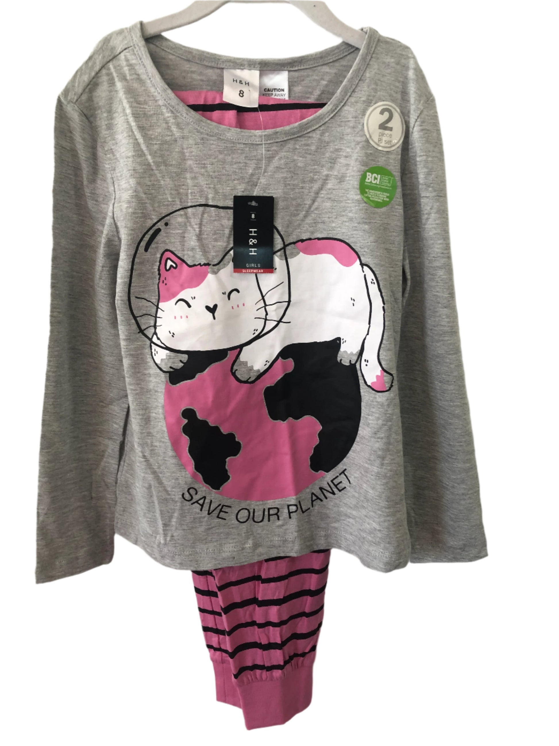 Save Our Planet Cat Pajamas - Kiwi Kids Boutique