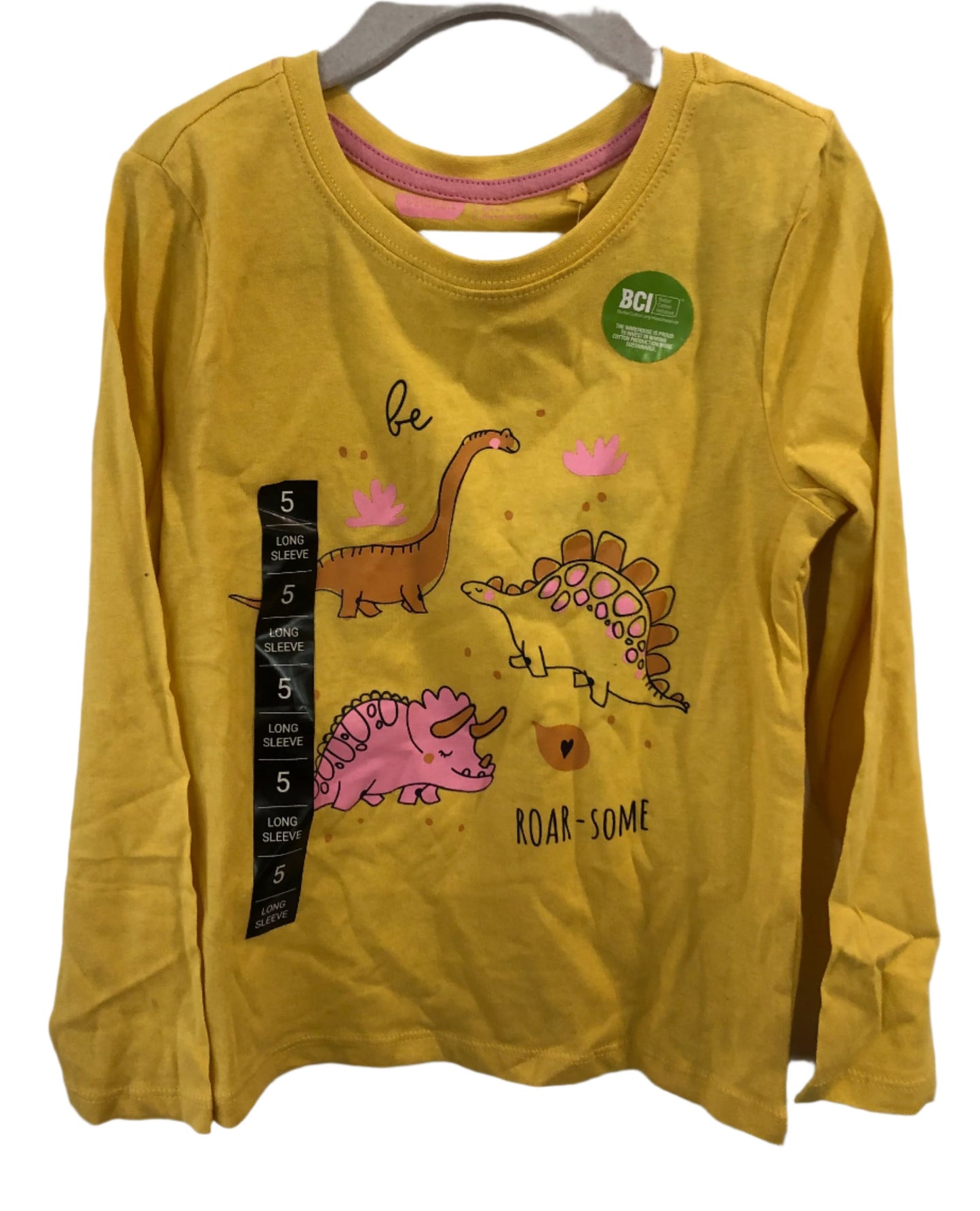 Dinosaur T-shirt Long Sleeved Yellow - Kiwi Kids Boutique