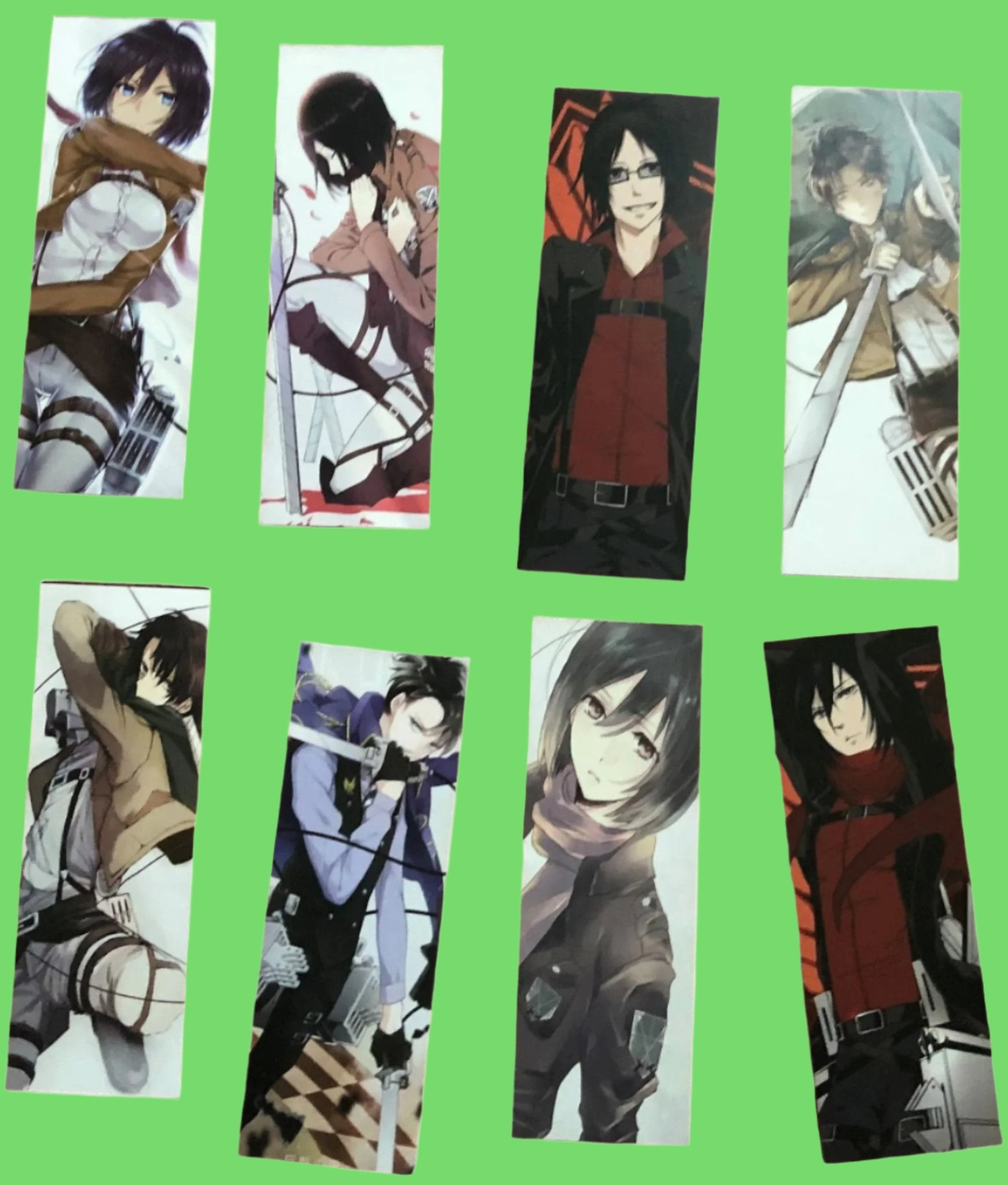 Anime Attack on Titan Characters Bookmarks x8 - Kiwi Kids Boutique