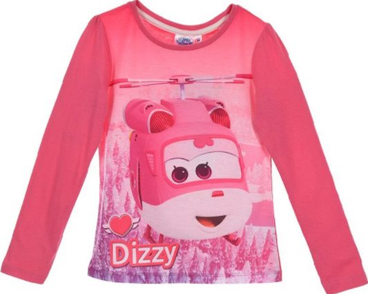 Super Wings Dizzy Long Sleeved T-Shirt Pink - Kiwi Kids Boutique