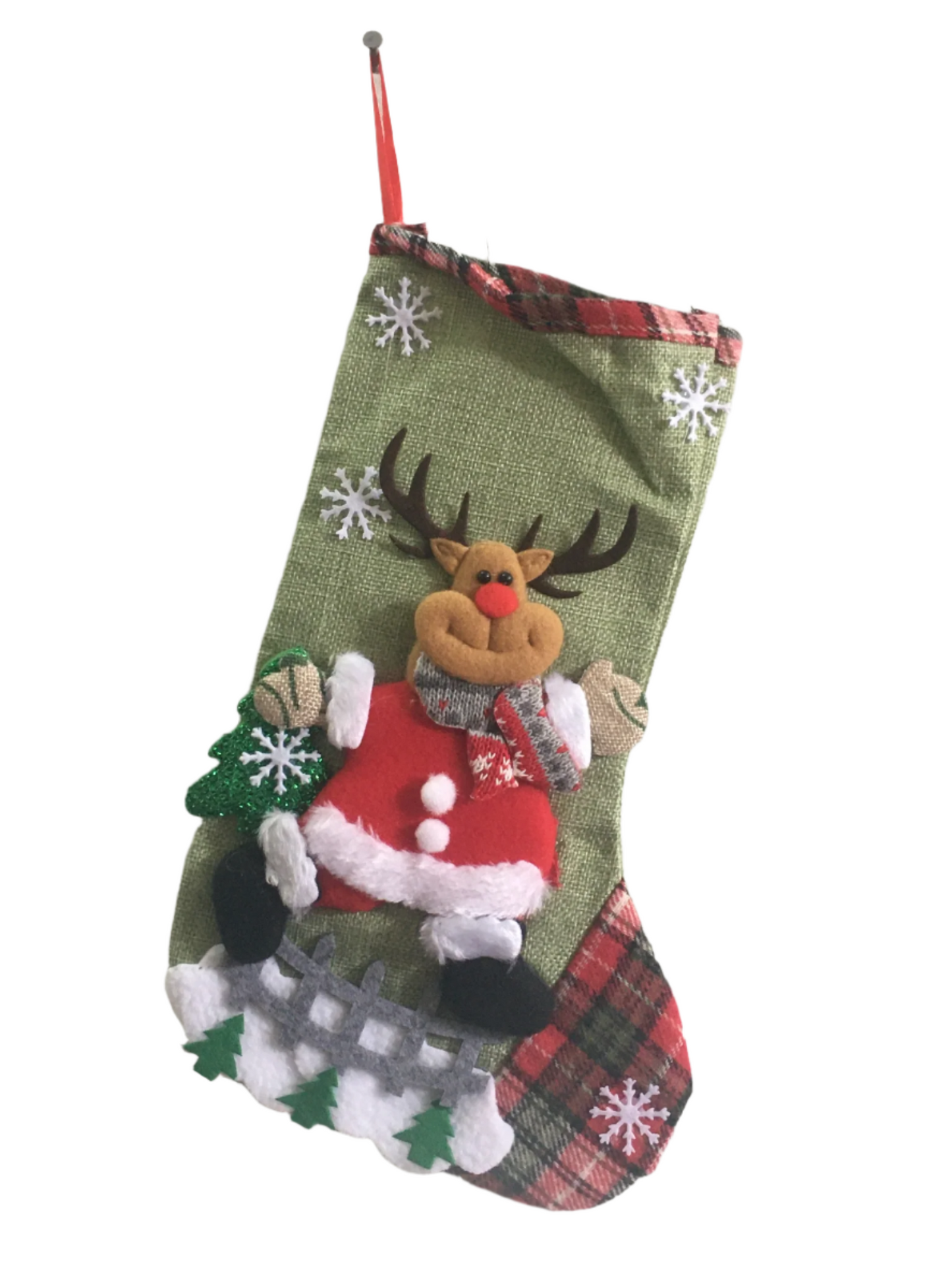 Rudloph the Red Nose Reindeer Christmas Stocking -  Kiwi Kids Boutique