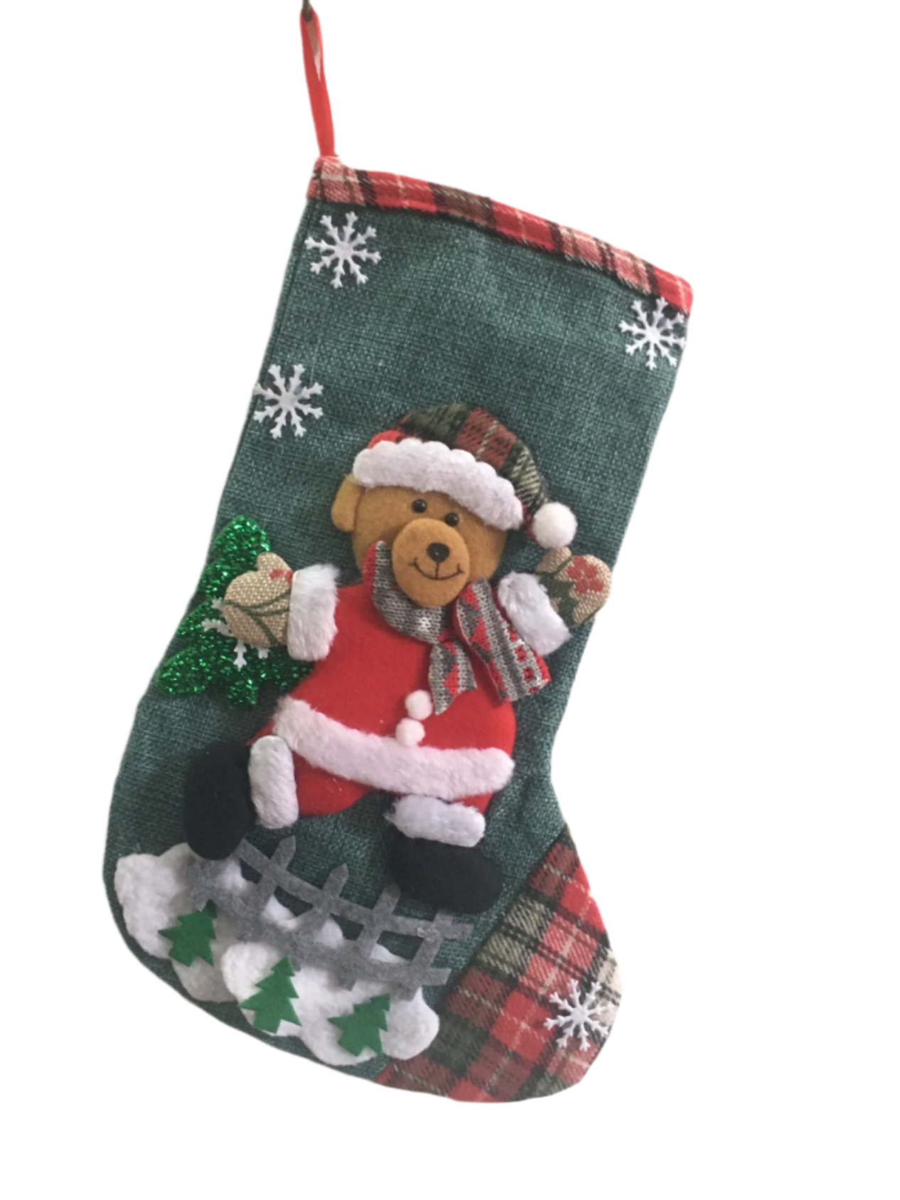 Bear Christmas Stocking -  Kiwi Kids Boutique