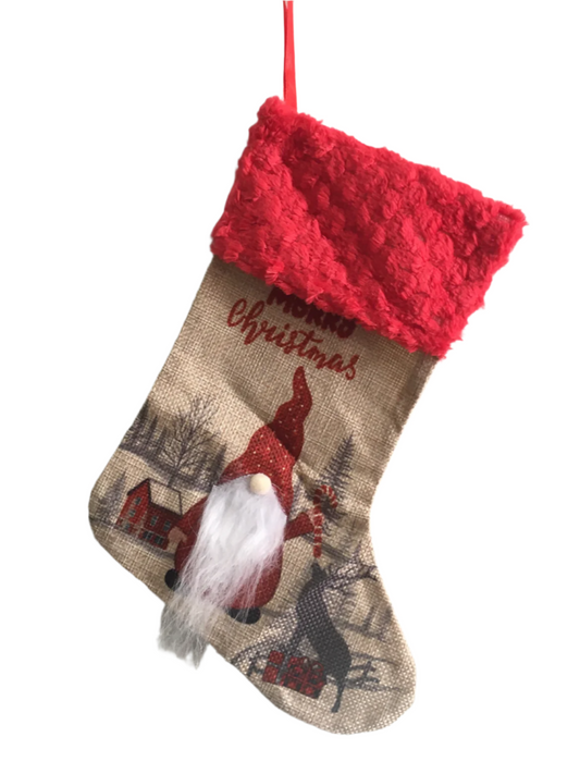 Merry Christmas Gnome Stocking -  Kiwi Kids Boutique