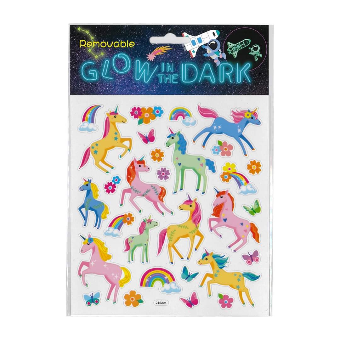 Glow In The Dark Unicorn Stickers - Kiwi Kids Boutique